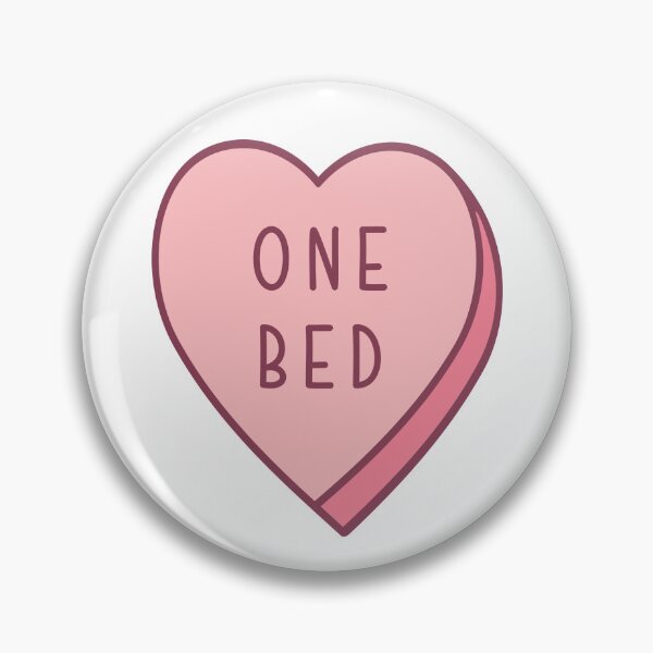 Item preview, One Bed Candy Heart Tropes Book Lover Pink designed and sold by SouQ-Art.