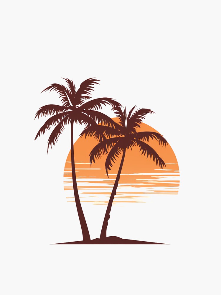 Palm Tree Sunset Sticker