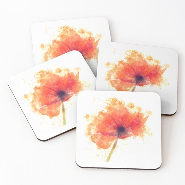 Item preview, Poppy Watercolour Abstract Painting designed and sold by DefintionArt.