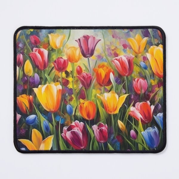 Item preview, Tulip Field Acrylic Painting Style designed and sold by Puristock.