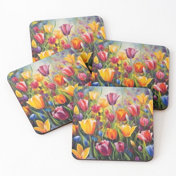 Item preview, Tulip Field Acrylic Painting Style  designed and sold by Puristock.