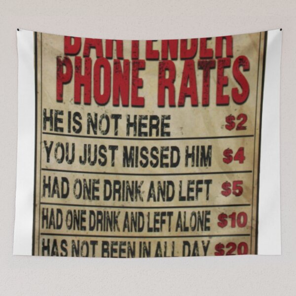Item preview, Bartender Phone Rates designed and sold by Profitrip.