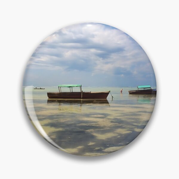 Item preview, Two Traditional Zanzibari Boats Floating Peacefully on Turquoise Water: A Celebration of Serene Beauty  designed and sold by Oh Halo Berry.