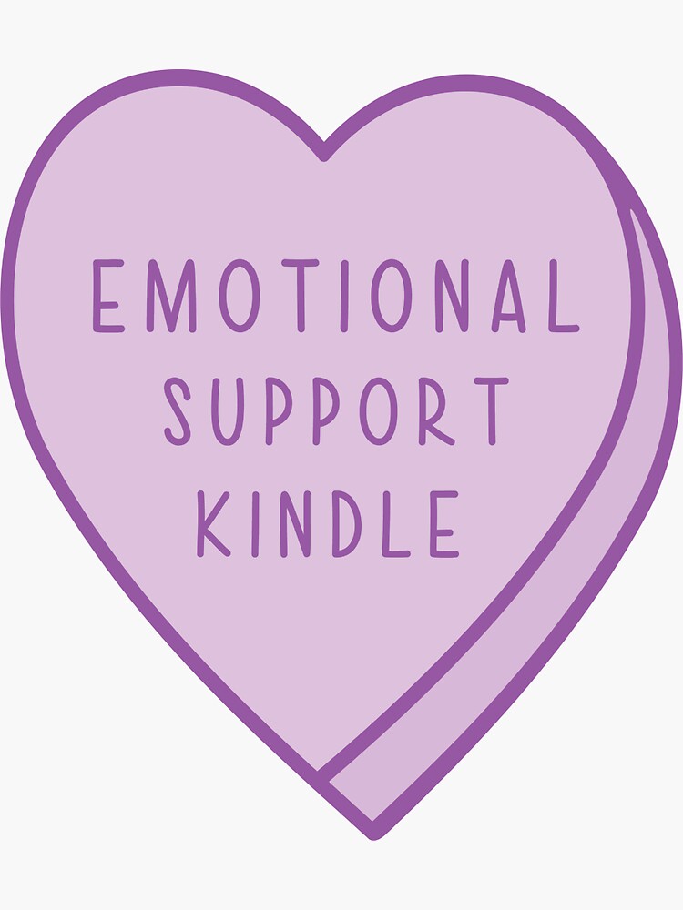 Emotional Support Kindle Heart Sticker, Kindle Addict, Bookish Gift, Book  Lover Sticker, Bookish Sticker, E-book Sticker, Reader Gift Idea 