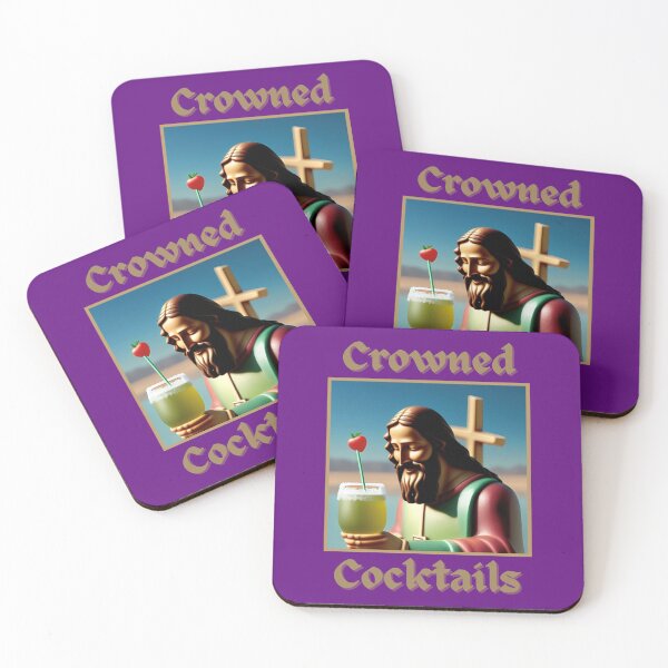 Item preview, Crowned Cocktail: Jesus Enjoying a Mixed Drink with a Smile designed and sold by steph5477.