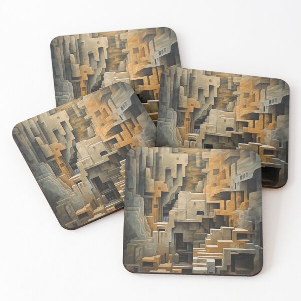 Item preview, Geometric Waterfall: A Cubist Perspective - 2 designed and sold by Moisky Art.