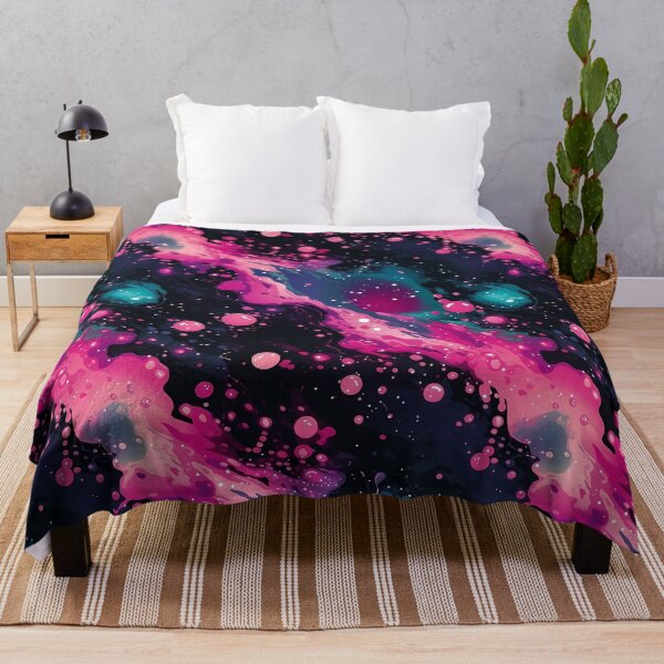 Item preview, Space to Breathe Pattern 3, pink streaks of the universe peeling back, black hole emerging like a soda float spilling out across the universe, feels big. Astronomy and possibly science. designed and sold by FoxRobinRabbit.