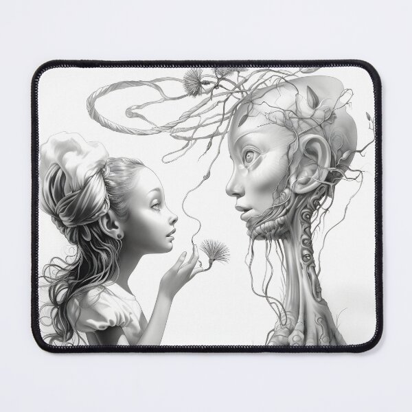 Item preview, Otherworldly Cosmic Connection: A Surreal Pencil Illustration designed and sold by Art-dios.