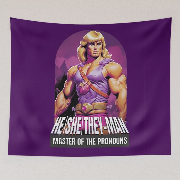 Item preview, He/She/They-Man - Master of the Pronouns designed and sold by Sir Meow Meow.