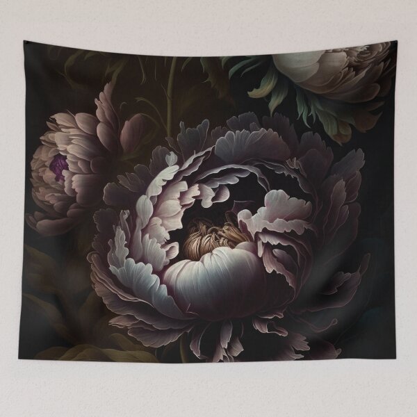 Item preview, Baroque Gothic Peonies Botanical Night Garden Nightgarden designed and sold by UtArt.