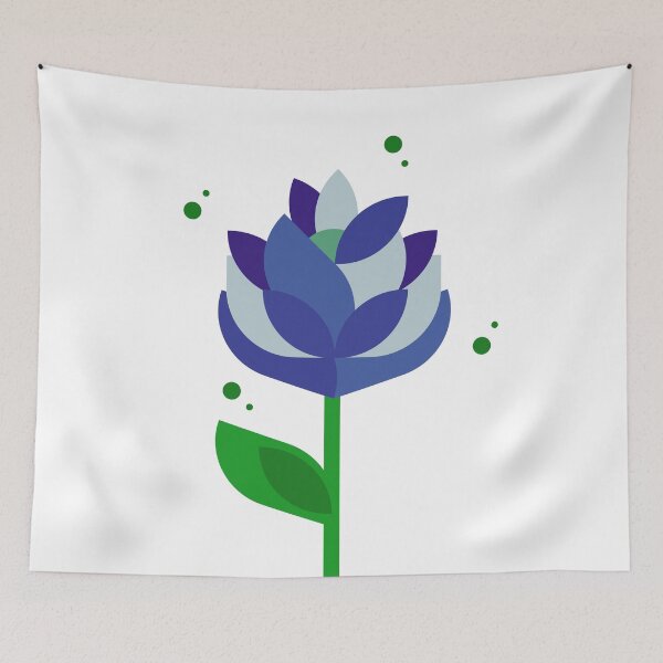 Item preview, Flower Power Blue designed and sold by ClareAckerman.