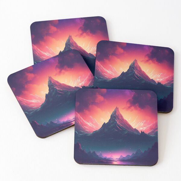 Item preview, Mountain Dreamscape: Synthwave Serenity in Nature's Embrace designed and sold by Mullet Monkey.
