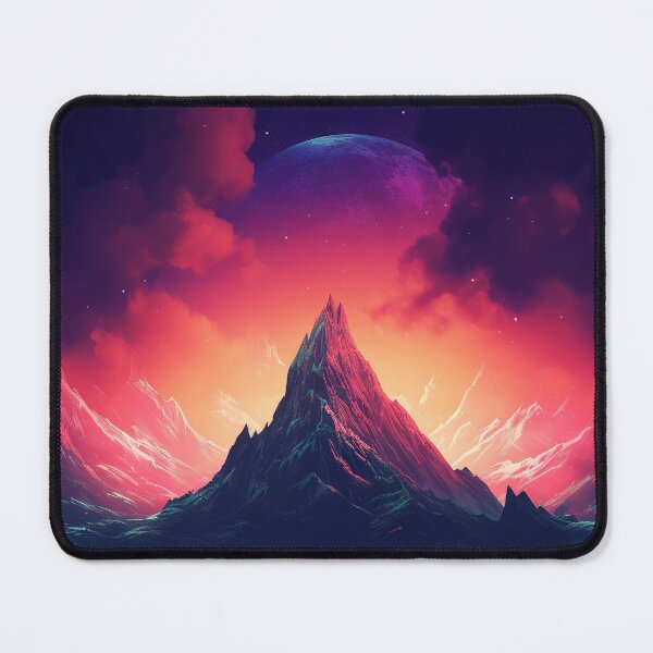 Item preview, Mountain Dreamscape: Synthwave Serenity in Nature's Embrace designed and sold by Mullet Monkey.