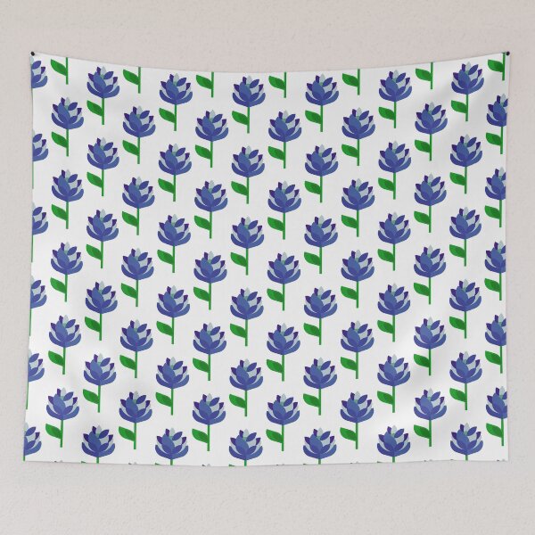Item preview, Flower Power Blue Pattern designed and sold by ClareAckerman.