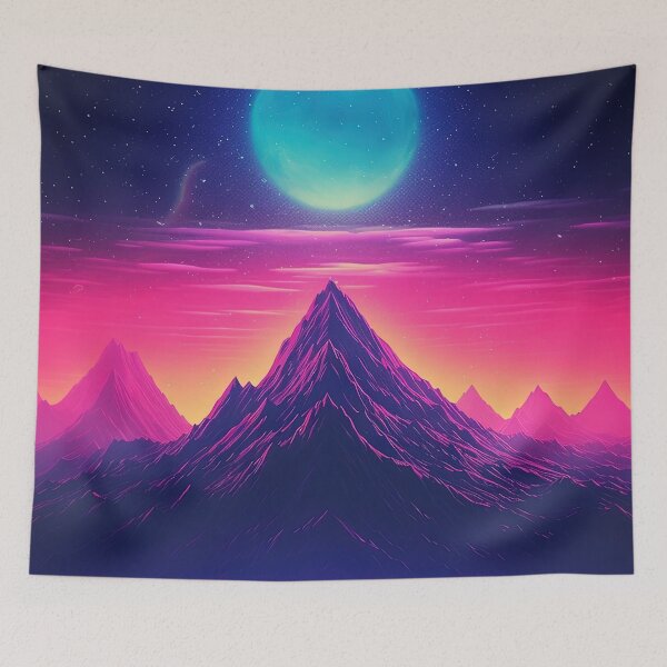 Item preview, Electric Summit: Synthwave Adventure in the Majestic Mountains designed and sold by Mullet Monkey.