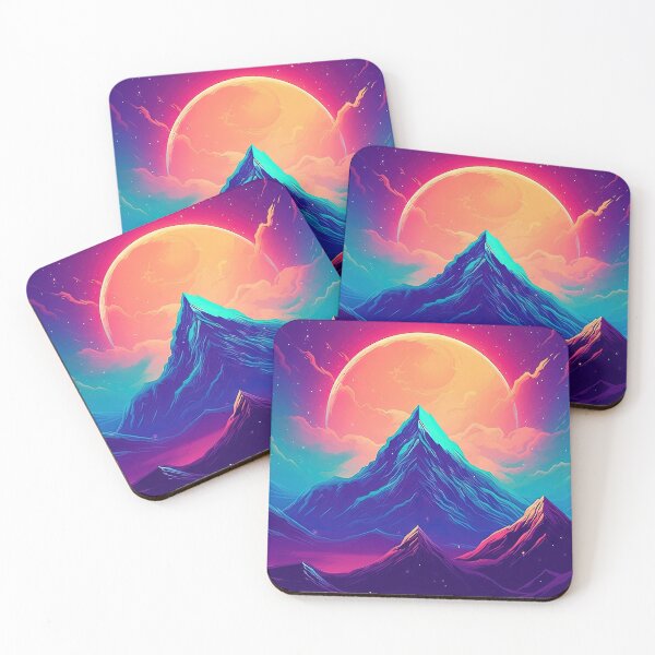 Item preview, Synthwave Majesty: Retro Waves in the Mountain Landscape designed and sold by Mullet Monkey.