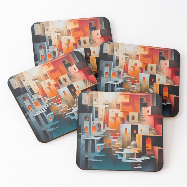 Item preview, Geometric Waterfall: A Cubist Perspective - 16 designed and sold by Moisky Art.