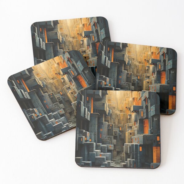 Item preview, Geometric Waterfall: A Cubist Perspective - 20 designed and sold by Moisky Art.