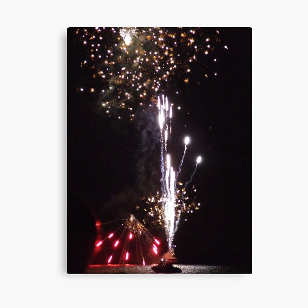 Australia day fireworks at Mornington Canvas Print