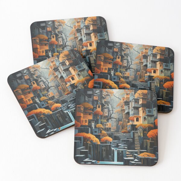 Item preview, Geometric Waterfall: A Cubist Perspective - 21 designed and sold by Moisky Art.
