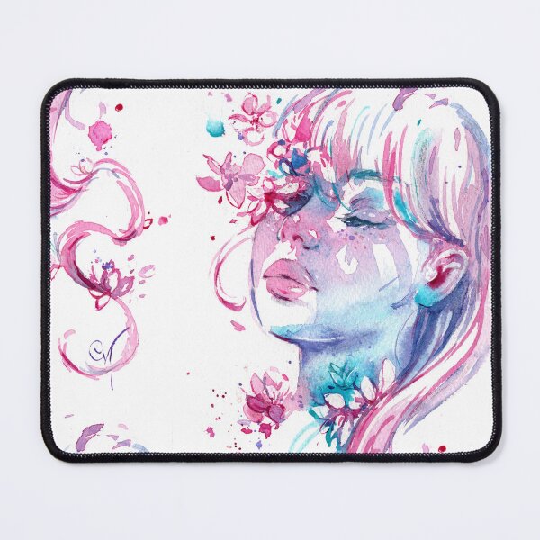 Item preview, Hojas de agua 7 - Retrato de mujer en acuarela designed and sold by Chiara Mendicino.