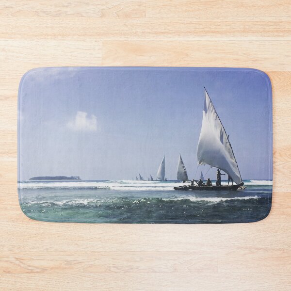 Item preview, Dhows Sailing Out Over the Reef Early Morning at Low Tide: A Celebration of the Beauty of Traditional Fishing Culture  designed and sold by Oh Halo Berry.