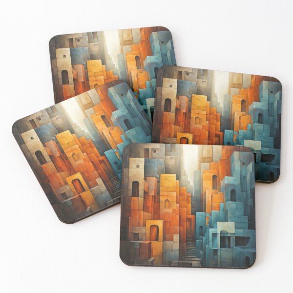 Item preview, Geometric Waterfall: A Cubist Perspective - 23 designed and sold by Moisky Art.