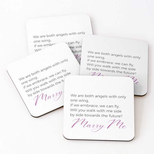 Item preview, Marry Me "We are both angels with only one wing" Beautiful Wedding Proposal  Sticker designed and sold by MuditasEyes.