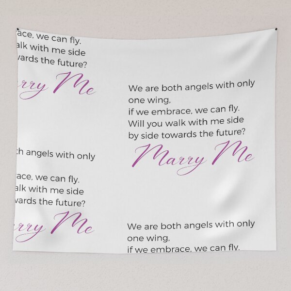 Item preview, Marry Me "We are both angels with only one wing" Beautiful Wedding Proposal  Sticker designed and sold by MuditasEyes.