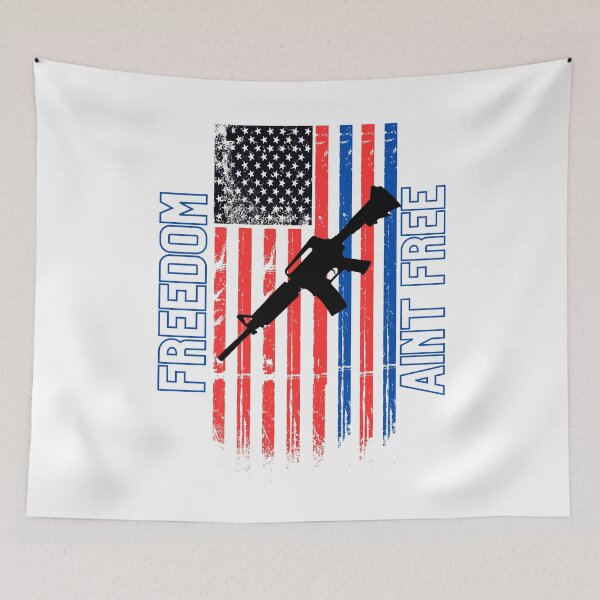 Item preview, FREEDOM AINT FREE PATRIOTIC FLAG designed and sold by AnimalLover4eva.