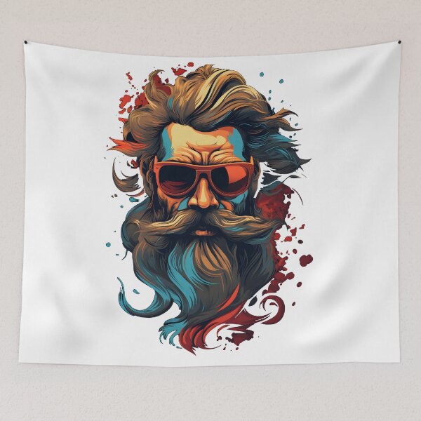 Item preview, Mystic Ink: Colorful Bearded Vision designed and sold by aigcx.