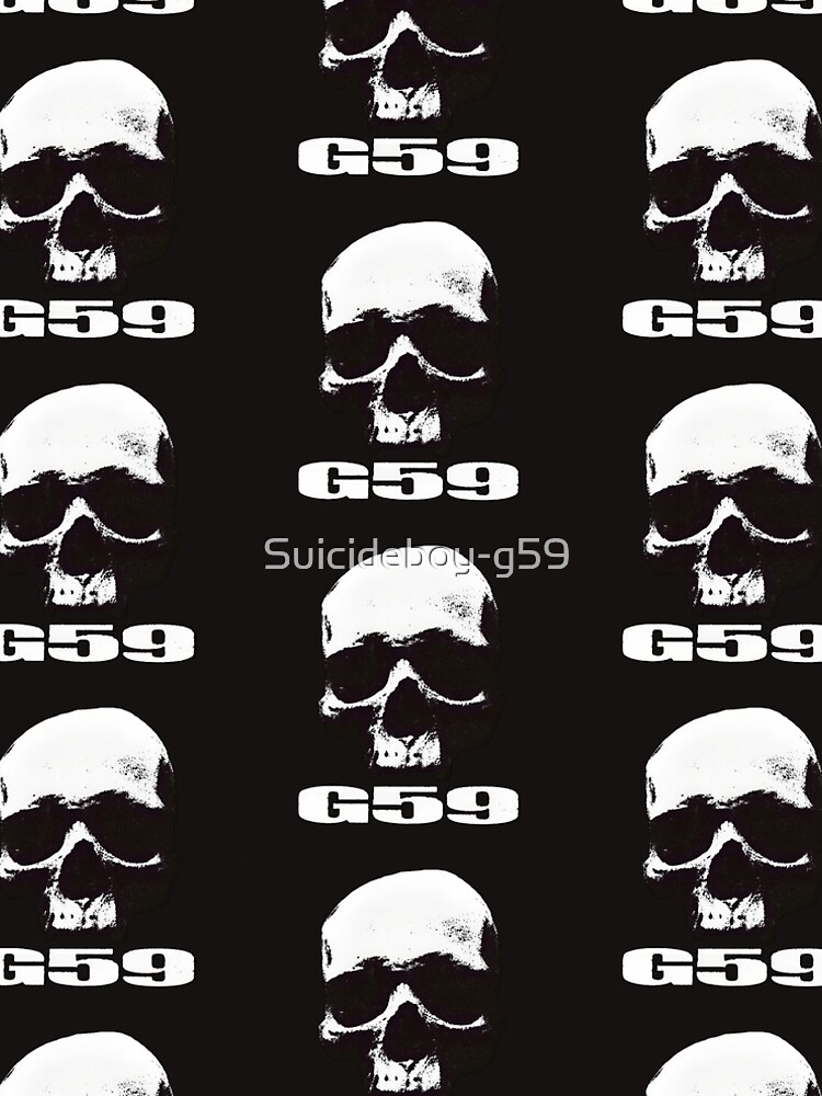 G*59 / G59 / GREY*59 SKULL BLACK AND WHITE LOGO Pet Bandana for