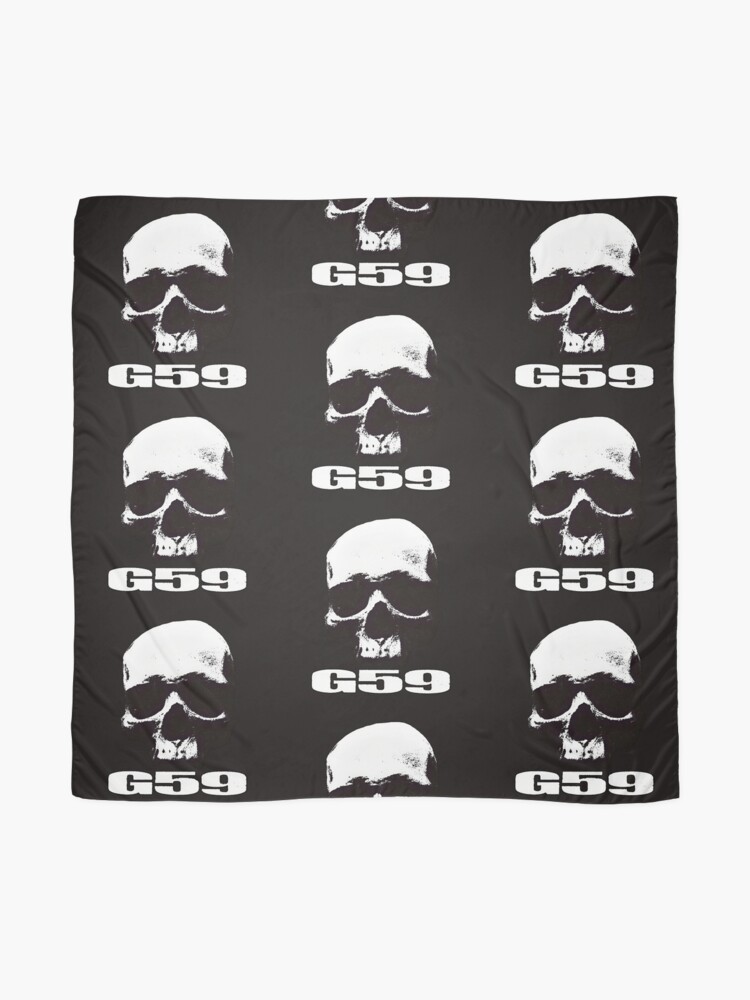 G*59 / G59 / GREY*59 SKULL BLACK AND WHITE LOGO Pet Bandana for