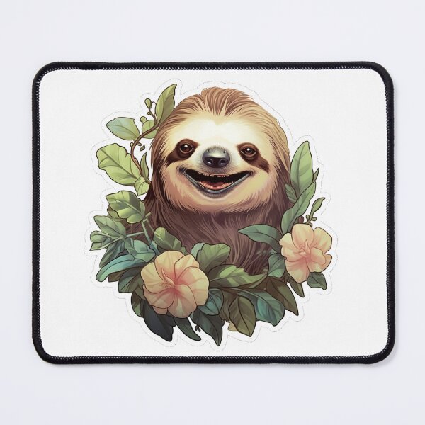 Item preview, Happy friendly sloth with flowers designed and sold by SmileshareShop.