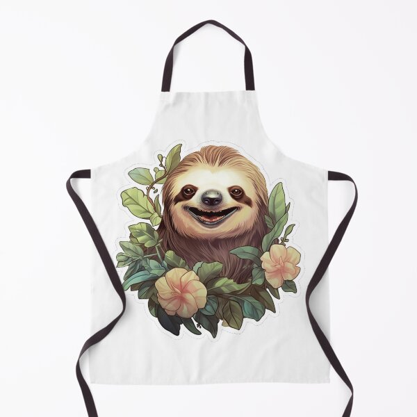 Item preview, Happy friendly sloth with flowers designed and sold by SmileshareShop.