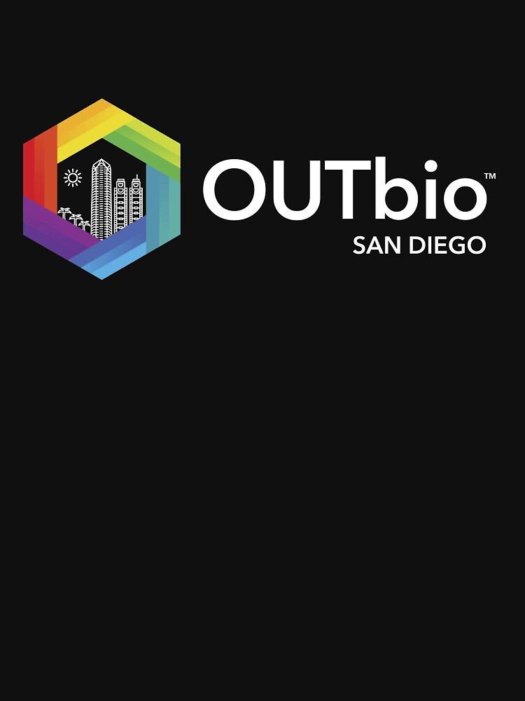 OUTbio San Diego Rainbow Logo with Horizontal Black Text Pullover Hoodie  for Sale by OUTbioSanDiego