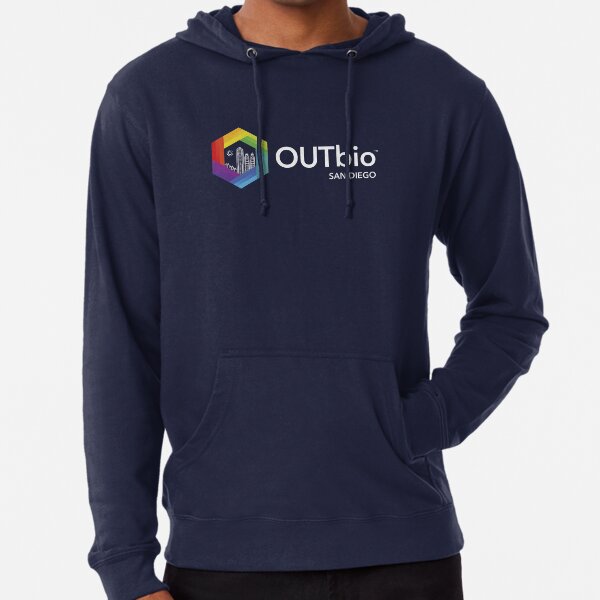 OUTbio San Diego Rainbow Logo with Horizontal Black Text Pullover Hoodie  for Sale by OUTbioSanDiego