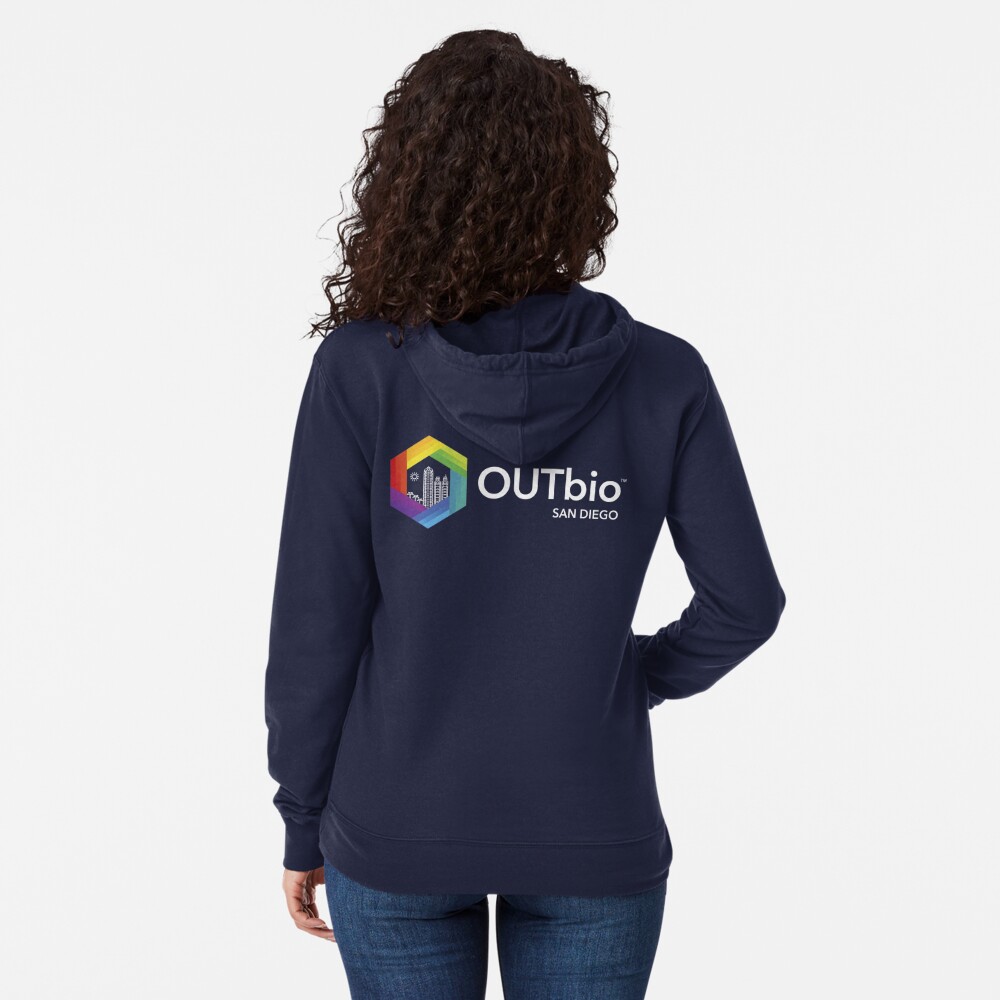 OUTbio San Diego Rainbow Logo with Horizontal Black Text Pullover Hoodie  for Sale by OUTbioSanDiego