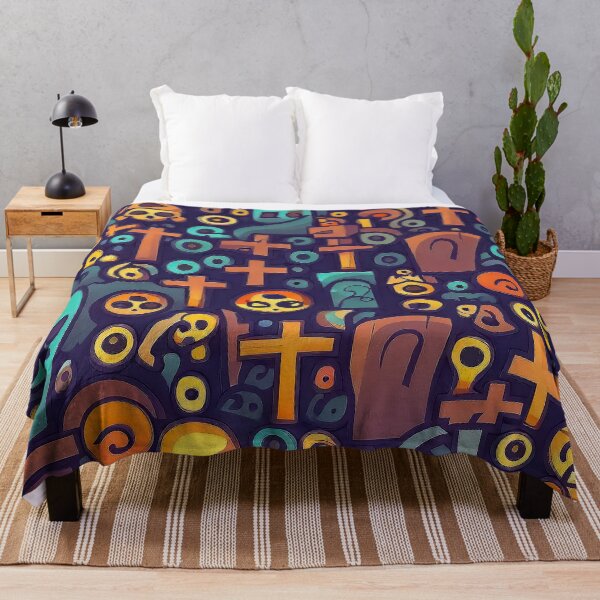Item preview, Spooky graveyard cartoon pattern designed and sold by TomFrontierArt.