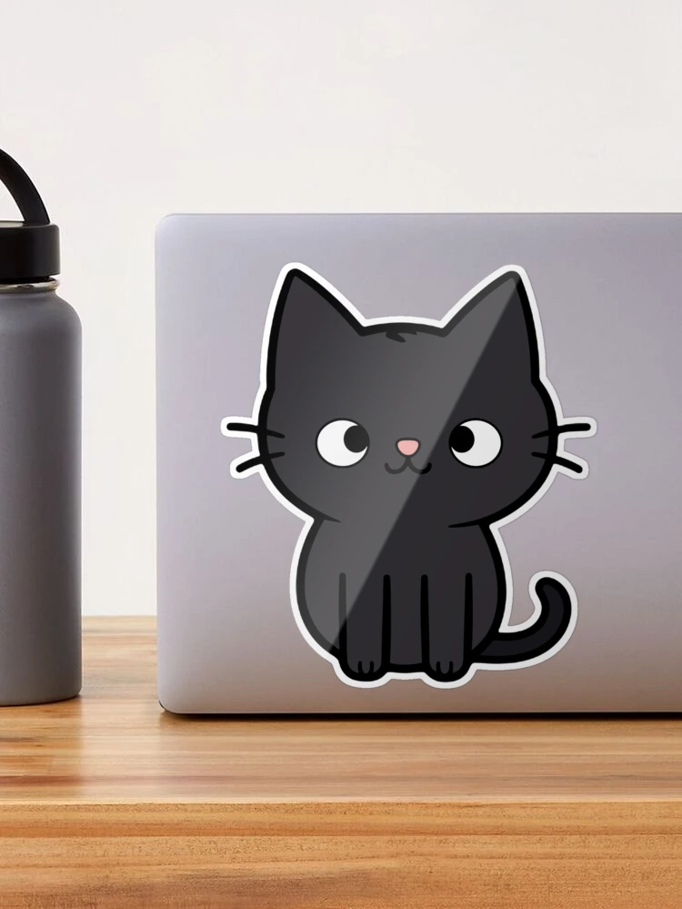 Cute black cat cartoon' Sticker