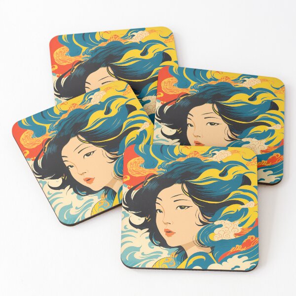 Item preview, Harmony of Cultures: Girl with Hokusai's Wave designed and sold by LeonAndrewRazon.