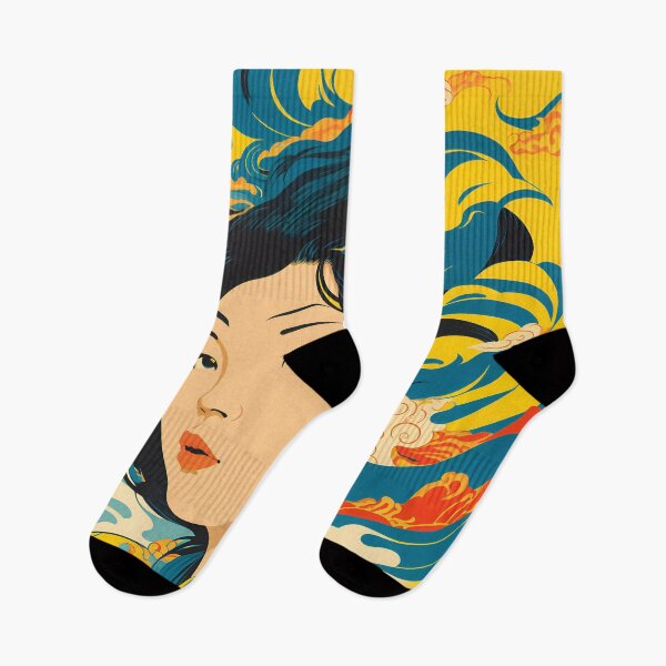Item preview, Harmony of Cultures: Girl with Hokusai's Wave designed and sold by LeonAndrewRazon.