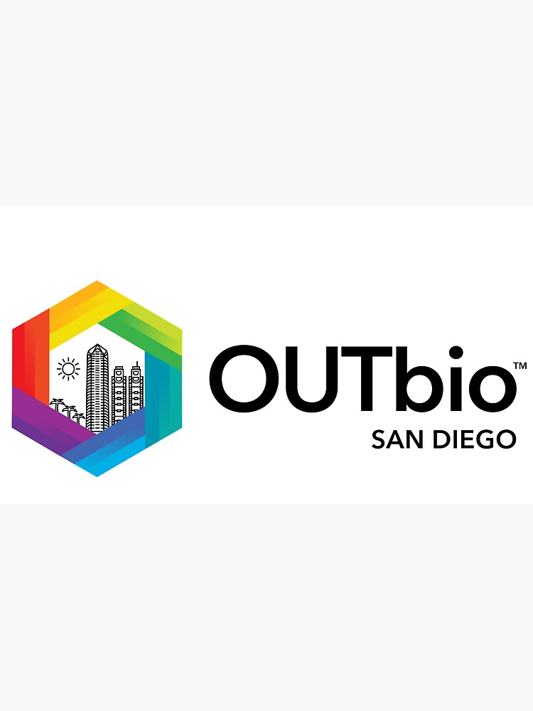 OUTbio San Diego Rainbow Logo with Horizontal Black Text Pullover Hoodie  for Sale by OUTbioSanDiego