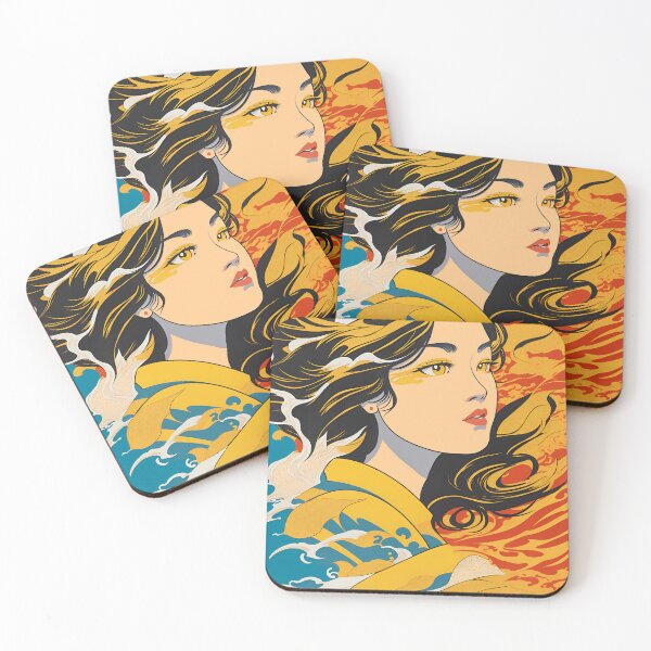 Item preview, Harmony of Cultures: Girl with Hokusai's Wave designed and sold by LeonAndrewRazon.