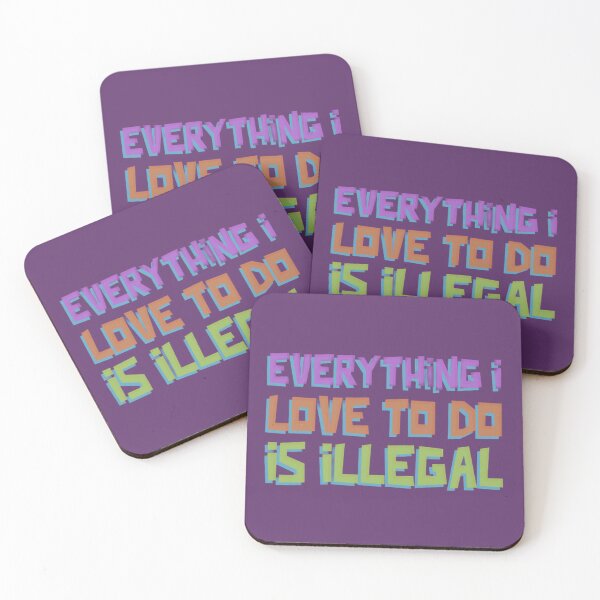 Item preview, Everything I Love To Do Is Illegal - Glossy Sticker designed and sold by Rodayna Elnaggar.