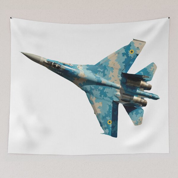 Item preview, Sukhoi Su 27 Flanker Fighter Jet top view turning left Russian Air Force designed and sold by AfterburnerOne.