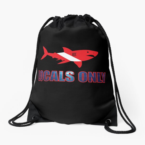Great White Scuba Shark- Locals Only Drawstring Bag