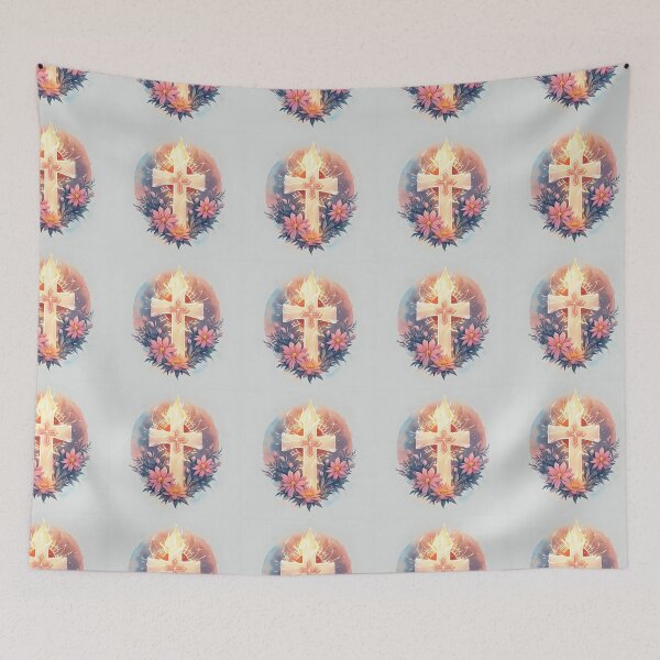 Item preview, Gold Cross With Fire designed and sold by MiracleROLArt.