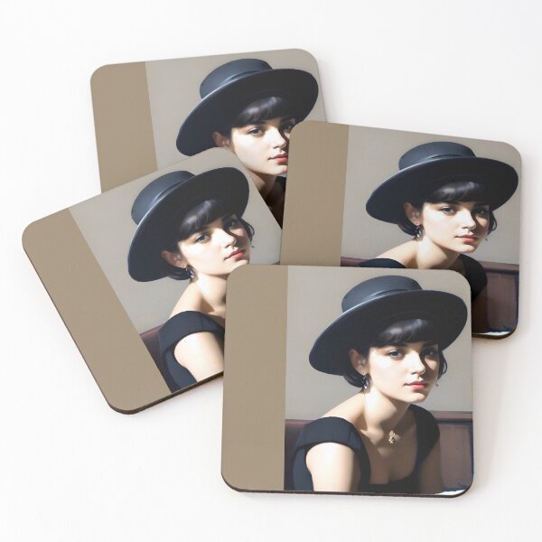 Item preview, Léa Moreau: A Captivating Gaze in a Parisian Café…Art By Carraann designed and sold by CARRAANN.