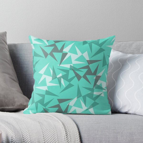 Geo Wheels - Aqua Throw Pillow